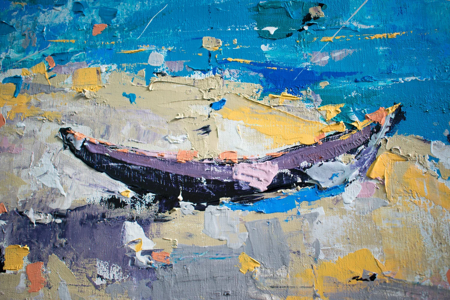 Boat, Beach, Ocean, Trees — detail 1