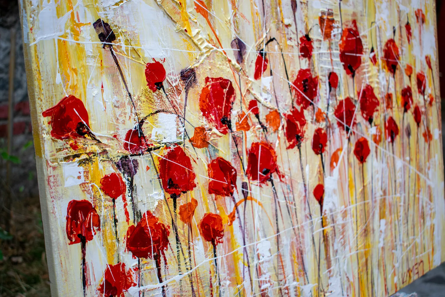 Poppies in Gold — detail 10