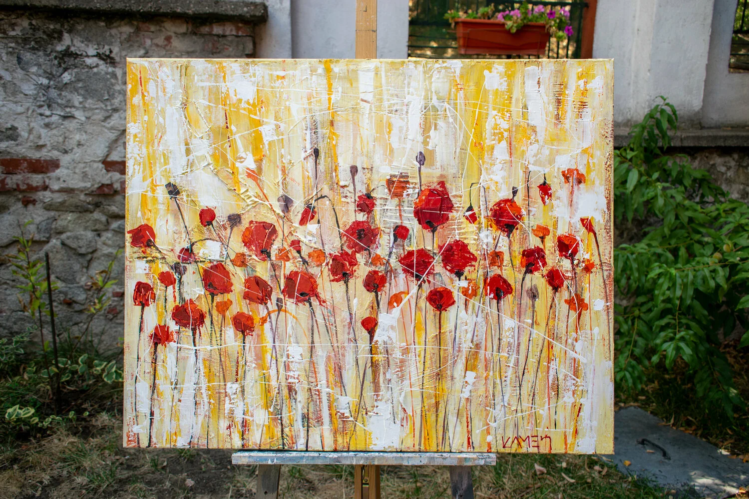 Poppies in Gold — detail 3