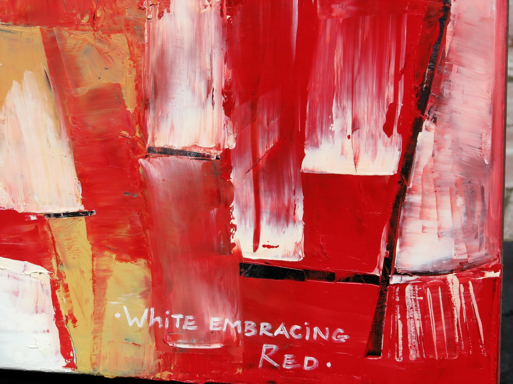 White Embracing Red — detail 2